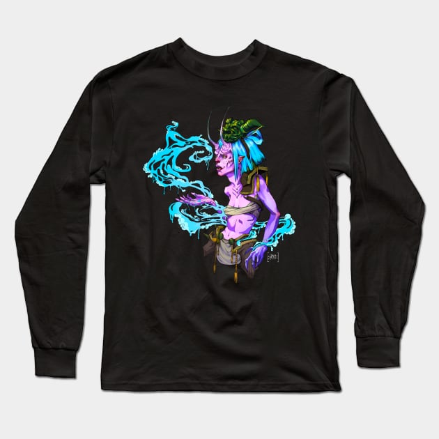 Aqua - Demon Long Sleeve T-Shirt by Lucy G 